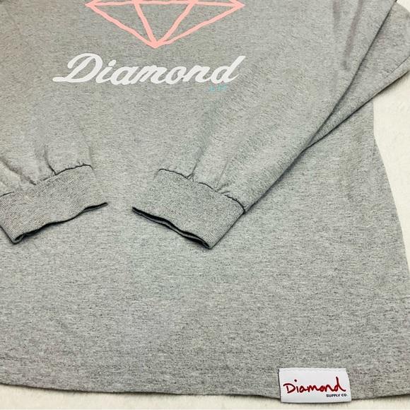 Diamond Supply Co. Women’s Medium ’Diamond Life’ Gray Long Sleeve Tee Shirt - Picture 5 of 9